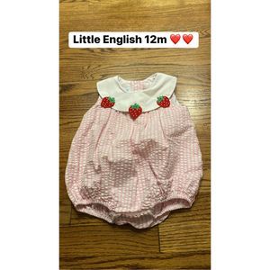 Little English Pink Strawberry Bodysuit